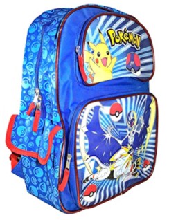 Blue Pokemon Backpack, Lunch Box Travel Bag Printed Pokemon Pikachu Bag
