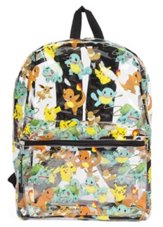  Clear Pokemon Backpack for Boys and Girls with Pikachu, Squirtle, Charmander 