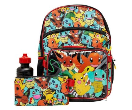 Pokémon 5 piece Kids School Travel Backpack Lunchbox School Set