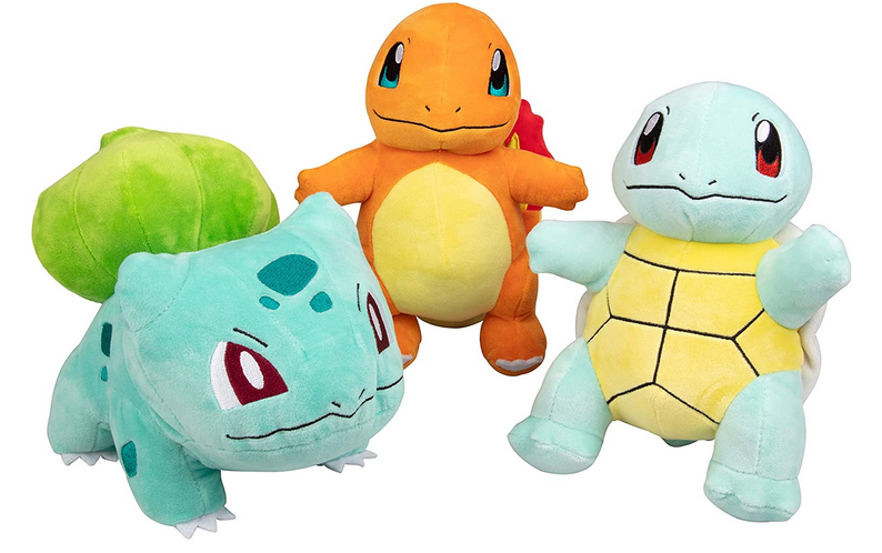 Pack of 3 including pokemon squirtle plushies