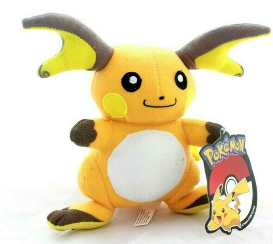 Plush pokemon stuffed toy with raichu tag