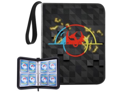  4-Pocket Binder Compatible with Pokemon Cards, Portable Card Holder Storage Case with 60 Removable Sheets Holds Up