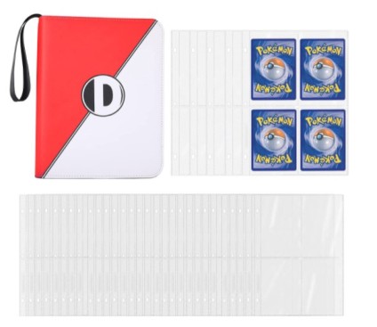  DACCKIT 4-Pocket Binder for Pokemon Card, 400 Pockets Collecting Album with Removable Sleeves